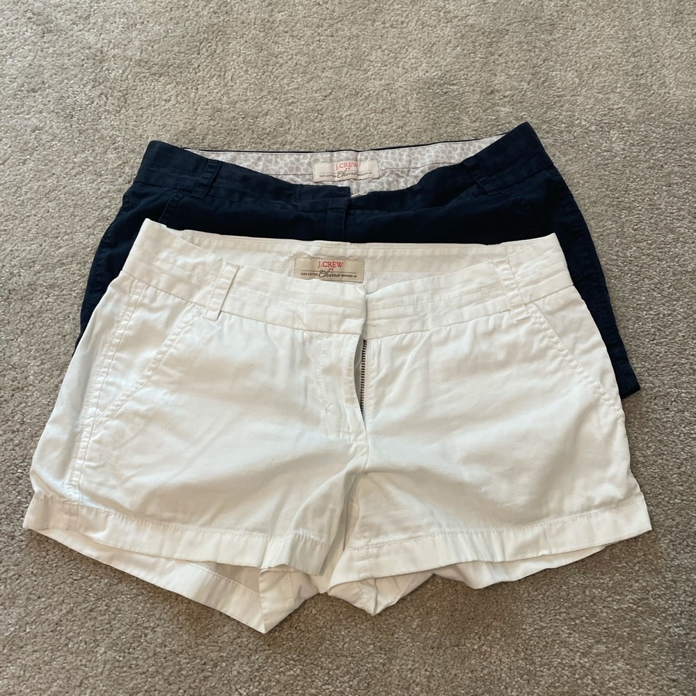 Navy and white Jcrew 3.5 inch Jcrew chino shorts